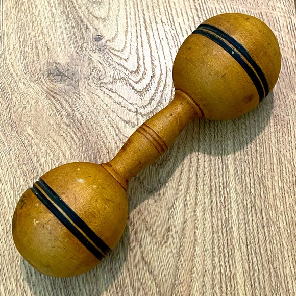 Vintage wooden dumbbell circa 1900 - Picture 1 of 4